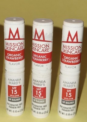 Mission Skincare Revitalizing Lip Therapy ORGANIC STRAWBERRY Lip Balm  Pack of 3