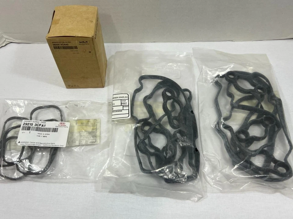 Juntas de cubierta basculante KIA RH & LH, junta de tanque de sobretensión y filtro de aceite ~ Sorento de 6 cilindros Foto 2 de 4