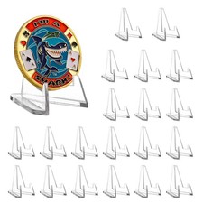 Acrylic Coin Display Stands 20 Pack Mini Easel Holders For Challenge Coins Cards