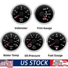 5 Gauge Set 52mm Water Temp Fuel Level Oil Pressure Volt Trim Gauge For Boat Car 5 Gauge Set 52mm Water Temp Fuel Level Oil Pressure Volt Trim Gauge For Boat Car