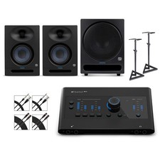 PreSonus Quantum ES4 Interface w/Eris 2nd Gen Pair Pro Sub10, Cables Stands