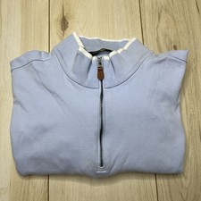 Polo Golf Ralph Lauren 1/4 Zip Sweater Cotton Mock Neck Blue Mens Size XL