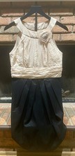 Suzi Chin For Maggy Boutique Pale Pink Black Sheath Dress Ruched Sleeveless Sz 6