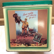 VINTAGE 1989 RED MAN TOBACCO COLLECTORS TIN  LIMITED EDITION         "READ INFO"