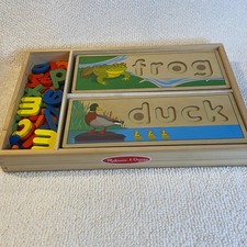 Melissa  Doug Wooden Alphabet  Word Puzzle Set Learning Toy Kids