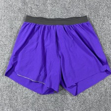 Lululemon Fast And Free Shorts Mens Medium Purple Running Lined 6 Inseam