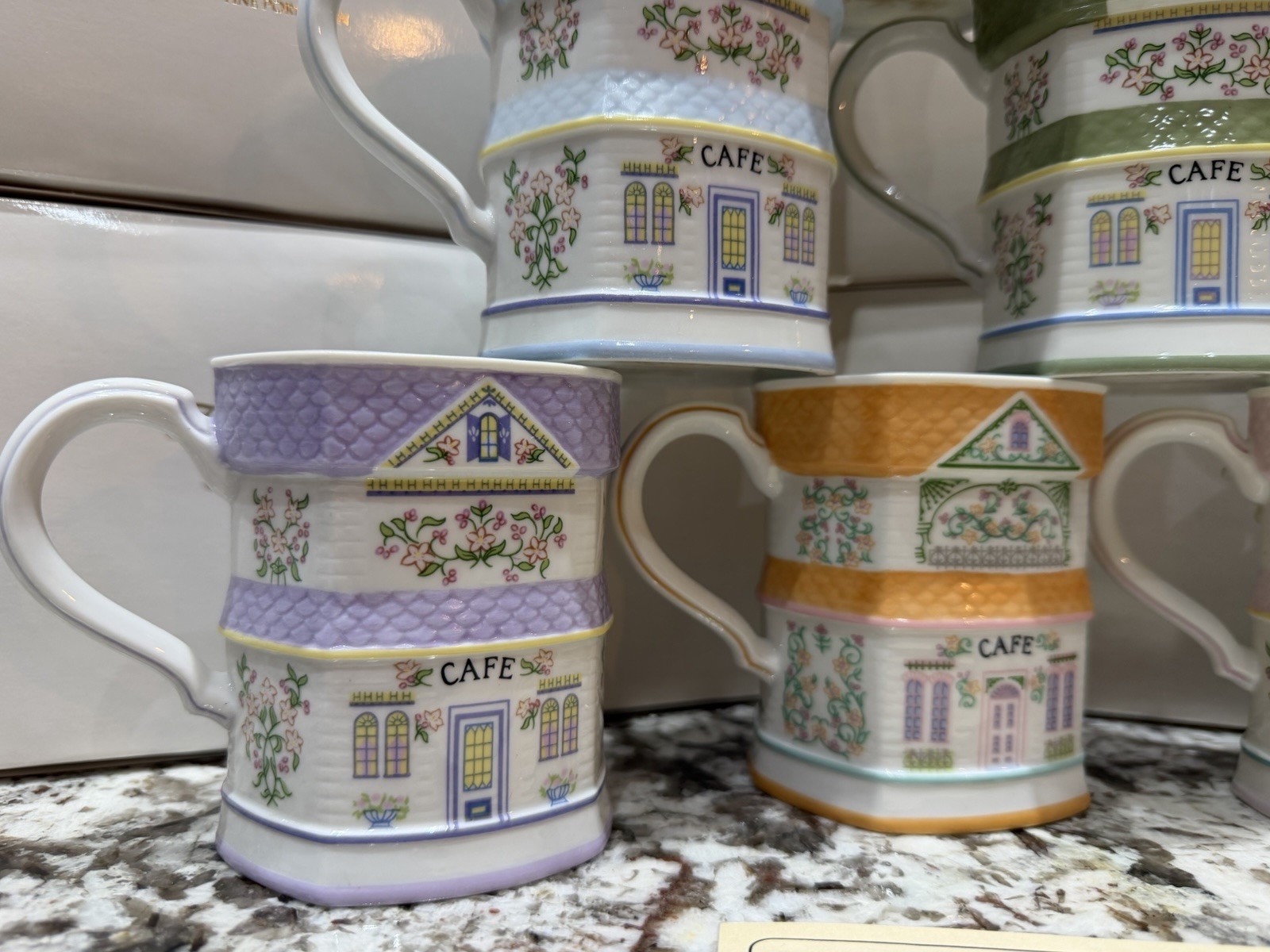 1992 Lenox Spice Village Coffee Mugs Cups Set of 8 Vintage - New in Box RARE