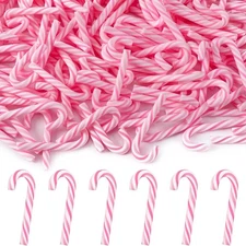 80pcs Mini Christmas Candy Cane for Crafts，Pink Fake Decor Peppermint... 