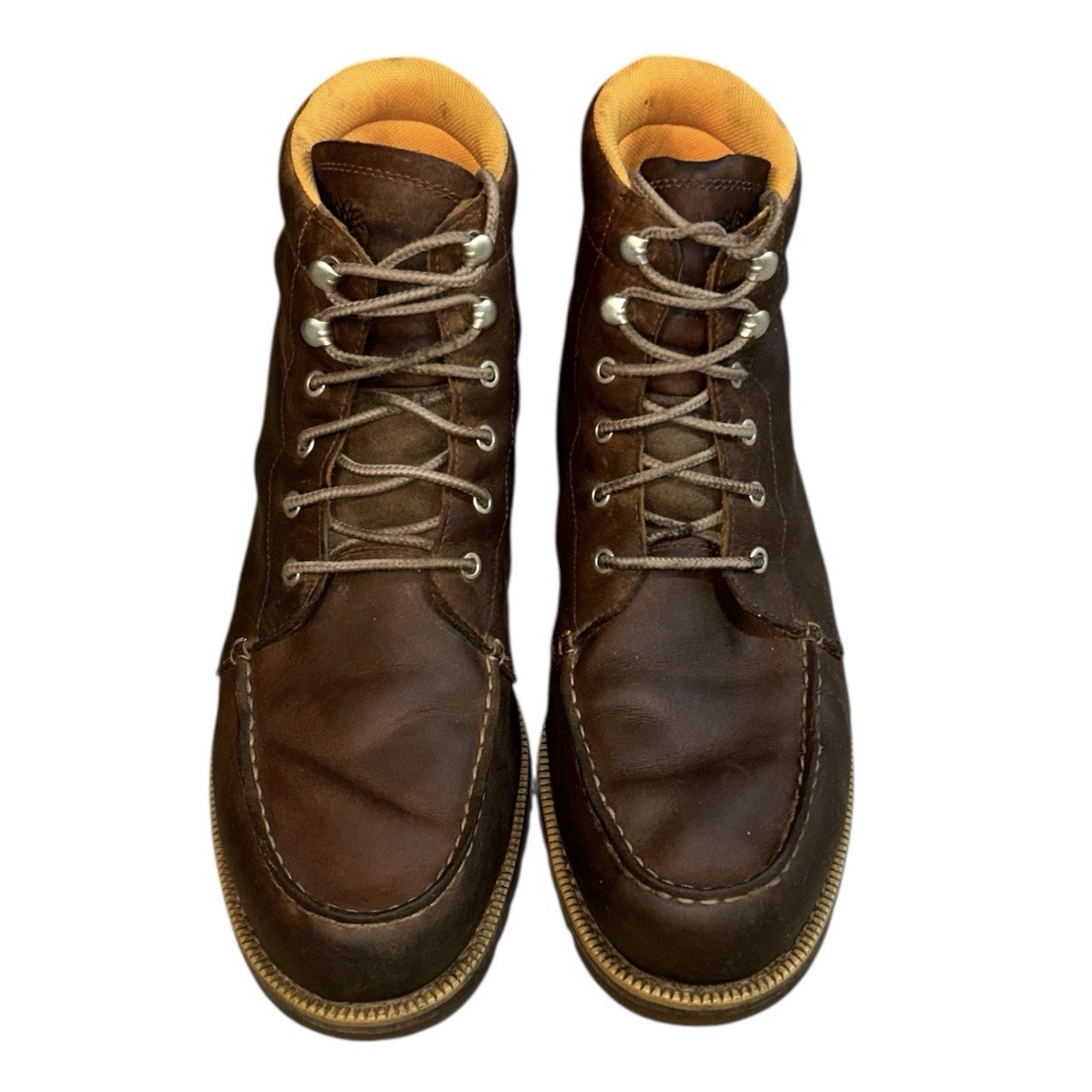 SAOLA Stivali Timberland da uomo Redwood Falls impermeabili in pelle marrone suola a strappo TAGLIA 11 5