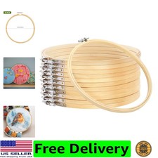 12 Pieces 8 Inch Round Embroidery Hoops Bamboo Circle Cross Stitch Hoop for E...