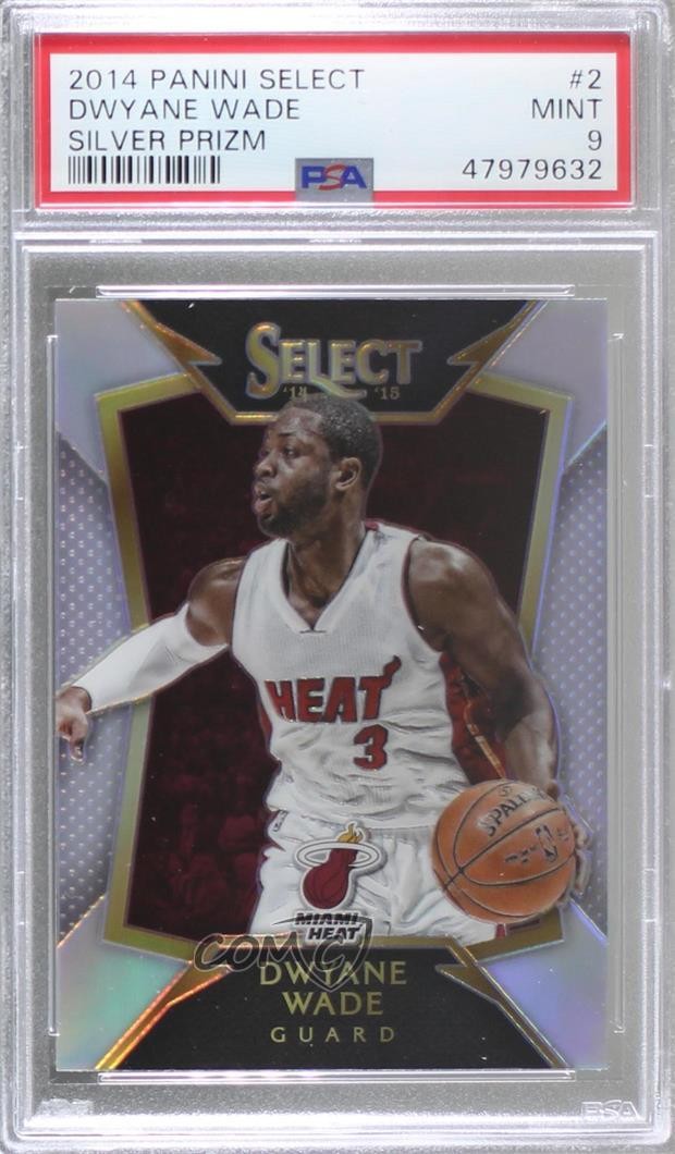 2014-15 Panini Select Concourse Silver Prizm Dwyane Wade #2 PSA 9 MINT HOF e2h