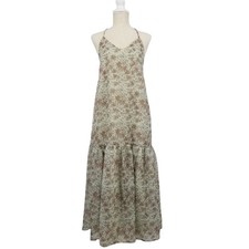 Lulus Floral Tiered Maxi Dress XS Open Lace Up Strappy Back Summer You Give Love