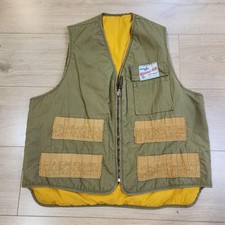 Vintage Warmster Vest Mens Medium Green Canvas Insulated Hunting Talon Zipper