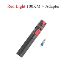 Visual Fault Locator Red Light Fiber Optic Test Tool Kit 100mW with Adapter
