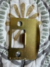 Passage Door Knob Set, Cut Glass Knobs, Locking, Bright Brass — photo 5