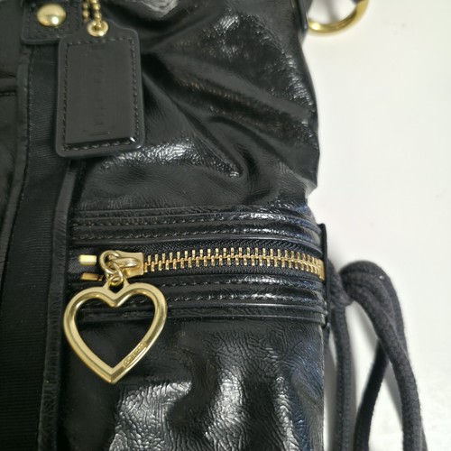 VTG Coach Poppy Daisy Black Liquid Gloss Pocket  Shoulder Handbag Purse *Read* - Bild 4 von 24