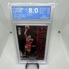 Collector's Choice 1995 Michael Jordan He's Back Bulls #M3 Story Slab 8.0
