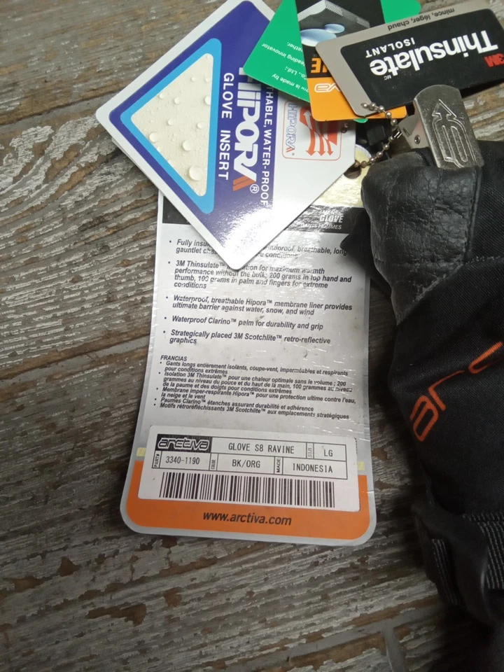 Arctiva Mens Ravine S8 Insulated Snowmobile Gloves Orange LG 3340-1190 - Imagem 3 de 4