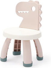 Toddler Dino Chair Plastic Kids Chair Ergonomic Step Stool Indoor Outdoor Pink