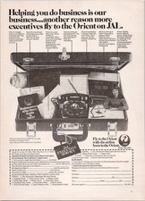 JAL Japan Air Lines Vintage Magazine Print Ad 1970s Business Travel Orient Asia