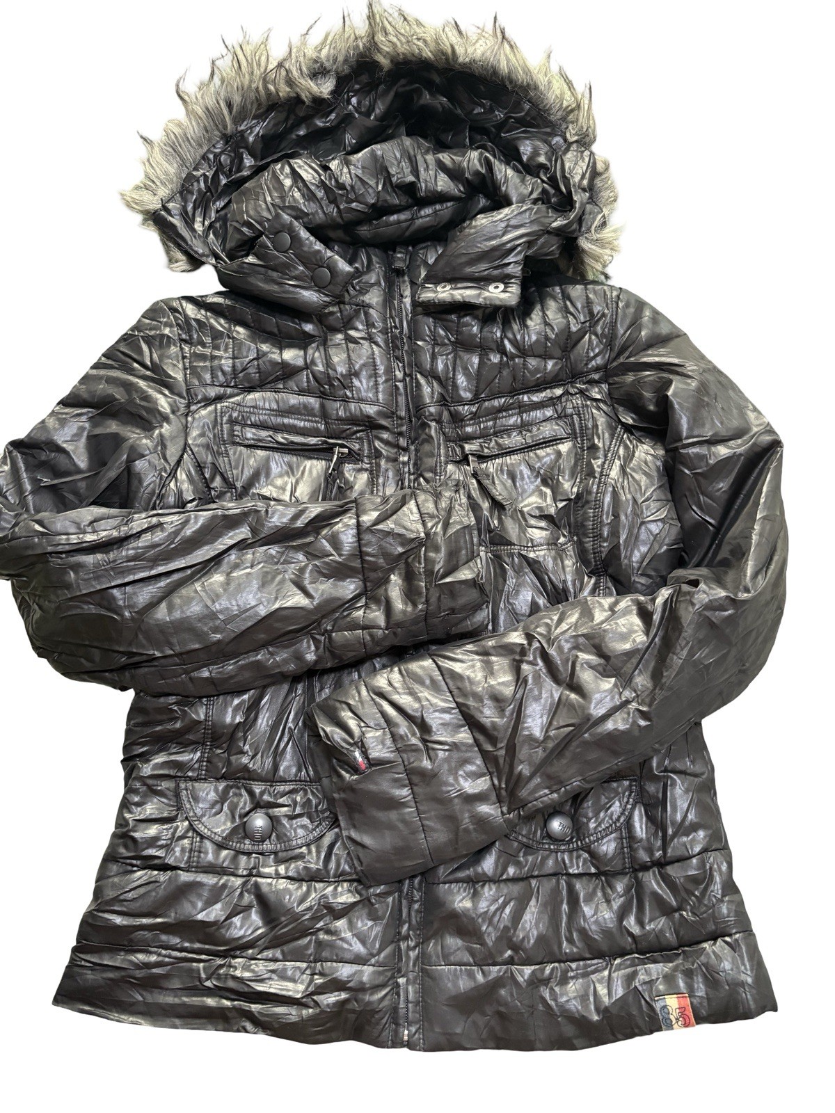 Tommy Hilfinger Original Ladies Winter Jacket Size S Black Excellent Condition image 2