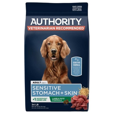 Authority Sensitive Stomach Skin Adult Dog Food Lamb Rice Dry Digestive Health