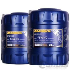 2x20 LITER SAE 15W40 MANNOL DIESEL MOTORÖL passend für BENZIN & DIESELMOTOREN 2x20 LITER SAE 15W40 MANNOL DIESEL MOTORÖL passend für BENZIN & DIESELMOTOREN