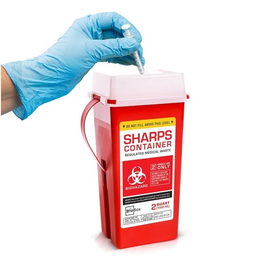 Sharps Container Small - Sharps Containers for Home Use and Labs - Portable - Picture 1 of 6