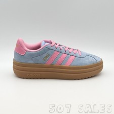 Adidas VL Court Bold JQ1712 Sky Blue / Pink / Gum Suede Sportswear Shoe - Size 4