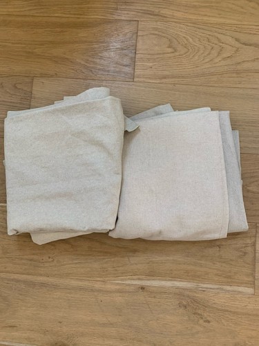 Pottery Barn Peyton 3 In 1 Oatmeal Linen Blend Curtains 50 X 84