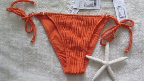 NEW Seafolly 12 Wonderland Gathered Bustier &12 Sea Dive Tie Side Rio Mandarin - Bild 7 von 13