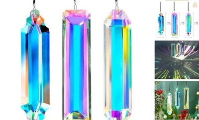 3PCS Crystal Suncatcher Prism for Window,120mm/5'' Rectangle AB Rectangular