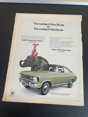 #ad #ad 1970 GM Buick Opel Kadett Vehicle Mini Brute Elephant Magazine Advertisement $19.99