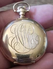 Antique Vtg Pocket Watch Waltham 0s 7j Manual Working GF Case