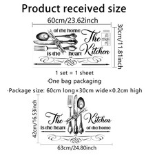 Removable Kitchen Wall Sticker Fork Utensil Pattern PVC for Home and Bedroom