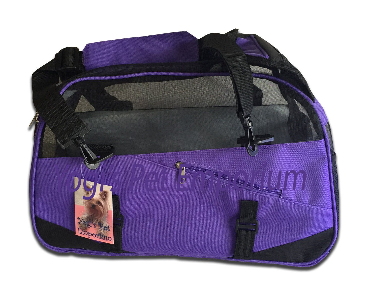 Purple Pet Carrier Soft sided small Dog travel bag airline approved 18