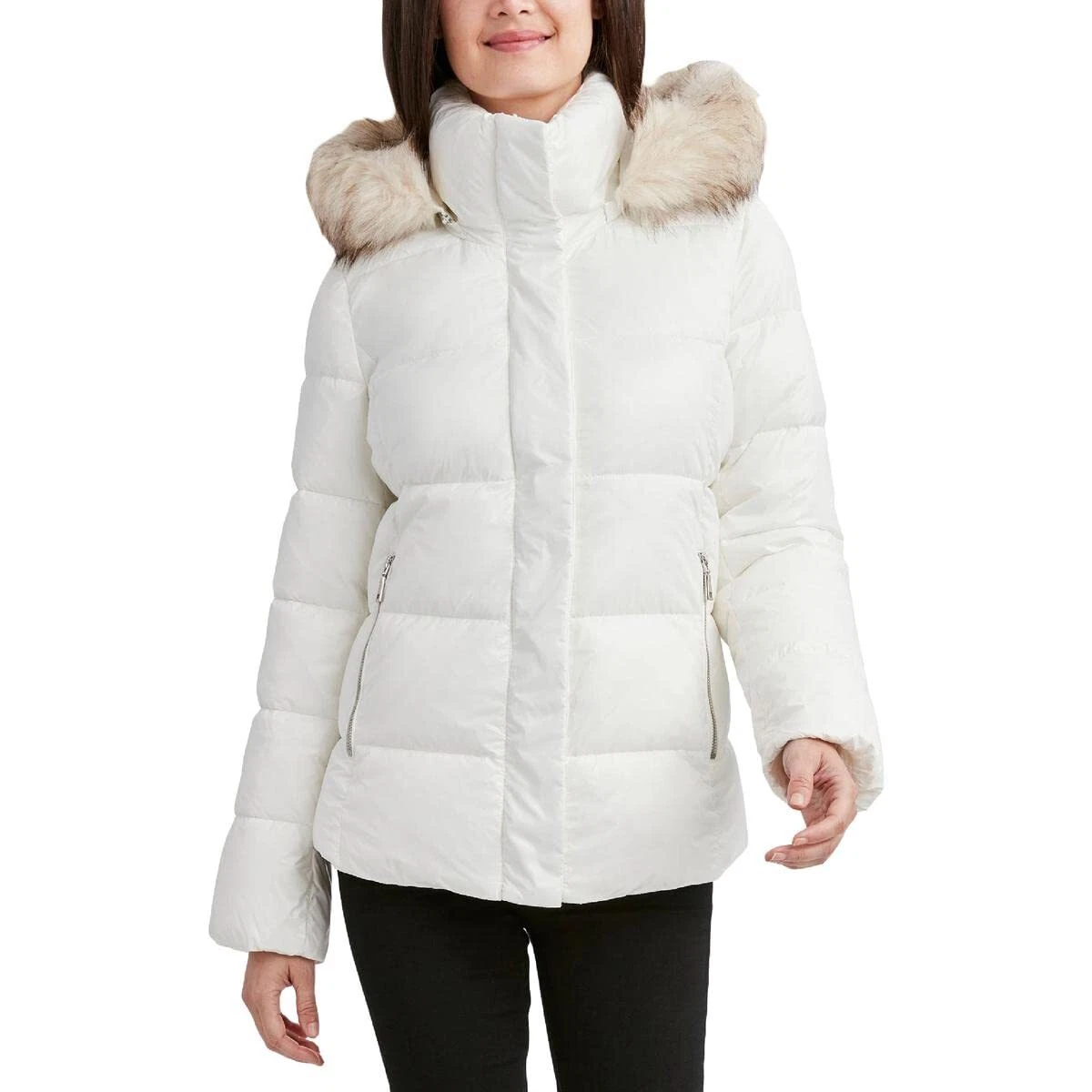 Tahari hooded top puffer coat