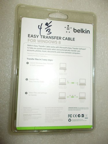 Belkin easy transfer cable Windows 7 , XP ,Vista for windows 8 - Picture 2 of 2
