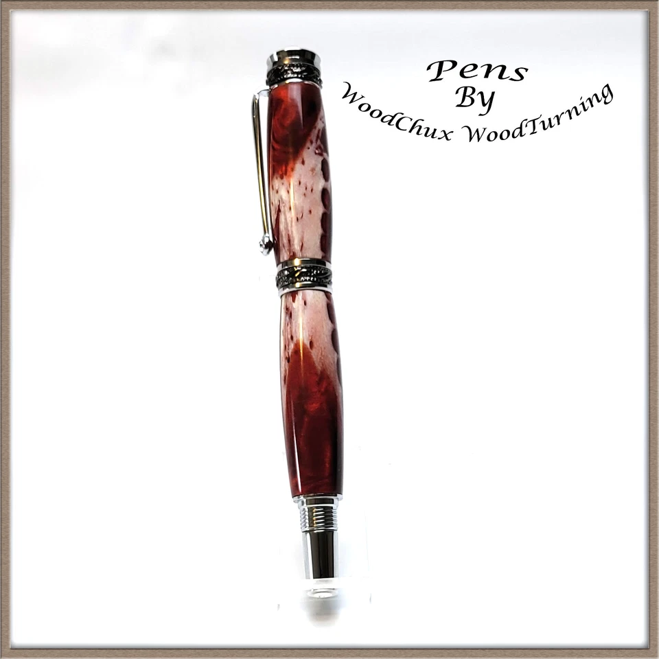 Pluma hecha a mano escritura bolígrafo fuente cocodrilo mandíbula hueso plumas VIDEO 1504a Foto 4 de 4