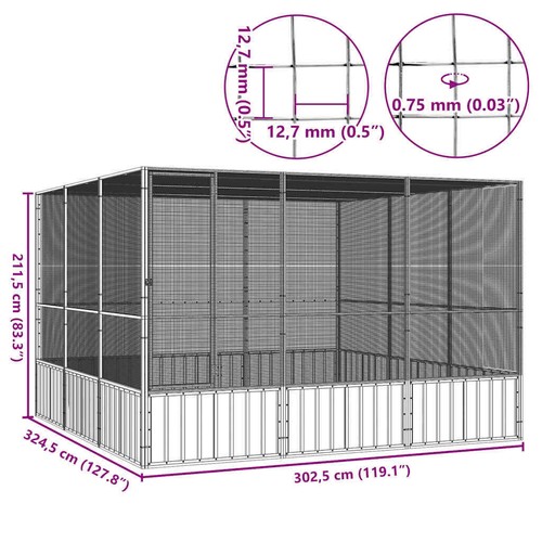 Vogelkäfig Verzinkter Stahl Vogelvoliere Vogelhaus mehrere Auswahl vidaXL - Bild 18 von 30