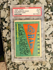 1959 Los Angeles Rams Pennant Card PSA 7