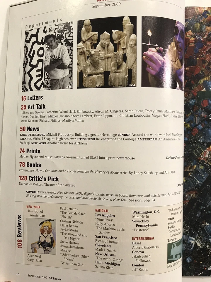 ARTnews Magazine SEPT 2009 The New Curators HIRST PRINCE MURAKAMI VAN GOGH's EAR - Image 3 of 4