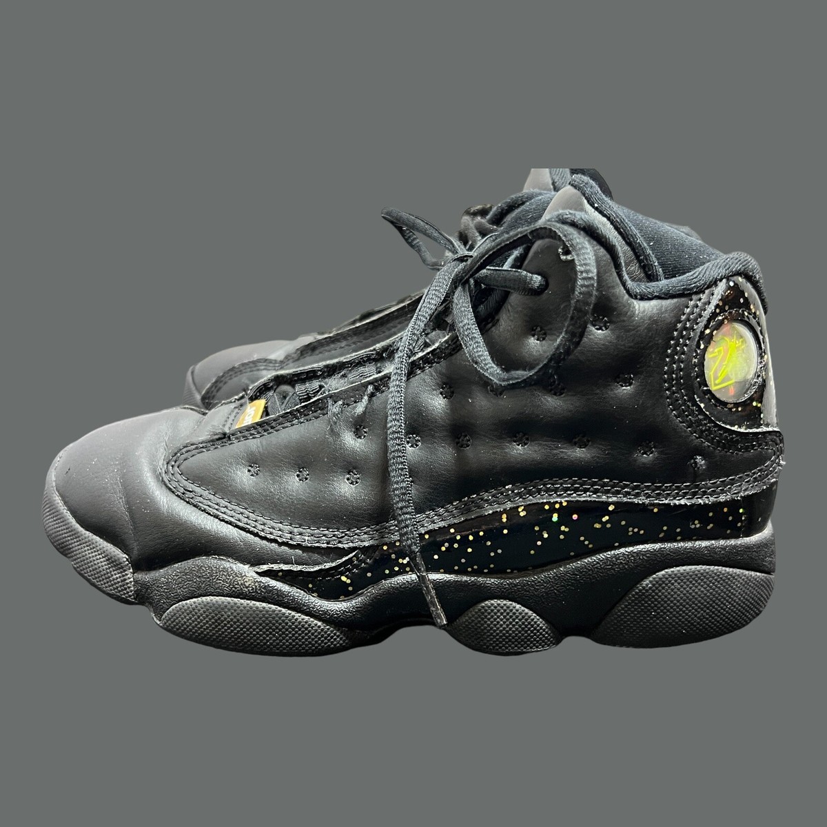 🏀Air Jordan 13 Retro GS Black Metallic Gold Glitter Size 2.5Y