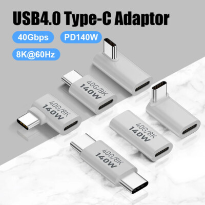 PD140W USB C Female to Male Adapter PD 3.1 Thunderbolt 3 40 Gbps Data Transfer