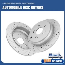 Rear Drilled Slotted Brake Rotors For 2005 - 2014 2015 2016 Honda Cr-V Acura Rdx