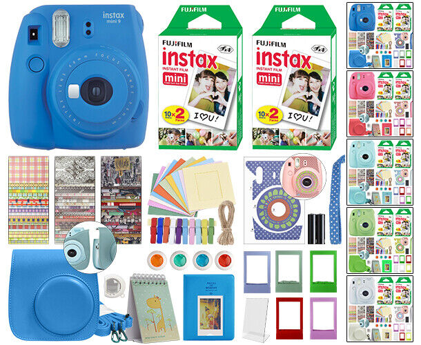 buket mulighed følsomhed Fuji Instax Mini 9 Fujifilm Instant Camera All Colors + 40 Film Deluxe  Bundle | eBay