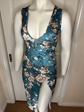 Boohoo Night Green Dress with print Size 10 BNWT