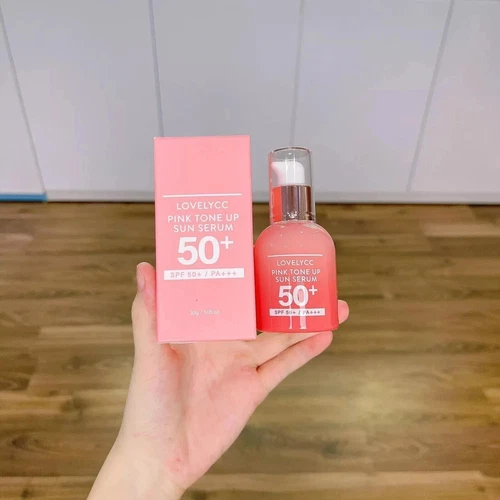Lovelycc Pink Tone Up Sun Serum SPF50+ PA++ Korean Genuine