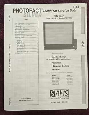 Sams Photofact 4561 Service Manual for Proscan PS27160FE4, PS27160JX4