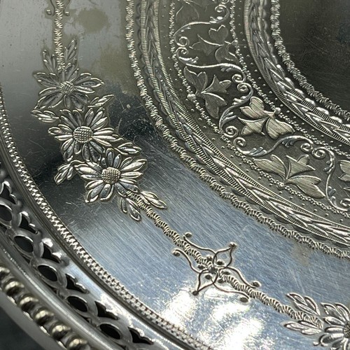 Antique Victorian Silver Plated Round Tray Drinks Waiter Salver Feet Martin Hall - Picture 11 of 15